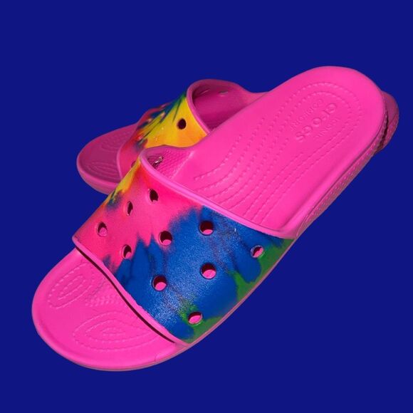 Adult Unisex CROCS Classic Slide Tie-Dye Graphics Sandals Size M5 W7 - Picture 1 of 6